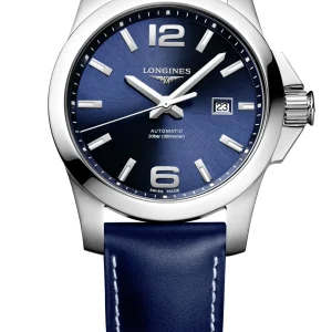 LONGINES CONQUEST AUTOMATIC STEEL BLUE LEATHER