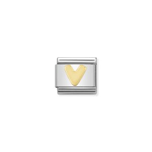 NOMINATION CLASSIC LINK LETTER V IN 18K GOLD