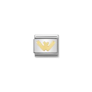 NOMINATION CLASSIC LINK LETTER W IN 18K GOLD