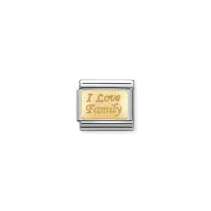 NOMINATION CLASSIC I LOVE FAMILY LINK IN 18K GOLD