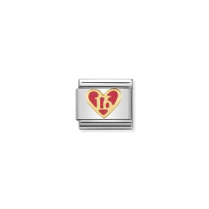 NOMINATION CLASSIC LINK PINK HEART “SWEET 16”