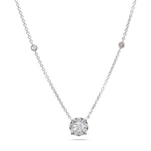 18ct White Gold Diamond Halo Necklace