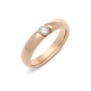 18ct Rose Gold Semi-Tension Diamond Solitaire Ring