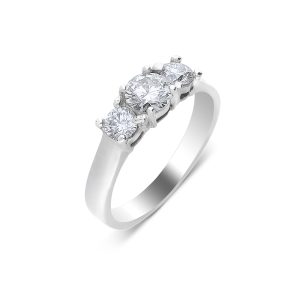 18ct White Gold Diamond Trilogy Ring