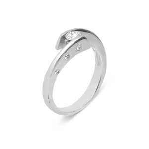 18ct White Gold Fancy Bypass Diamond Ring