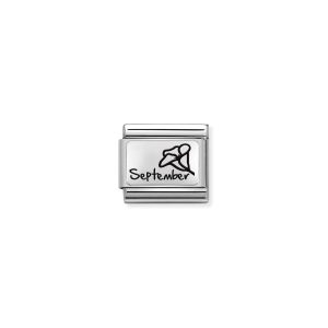 NOMINATION CLASSIC LINK SEPTEMBER FLOWER IN 925 SILVER