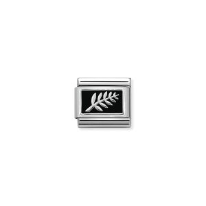 NOMINATION CLASSIC LINK NZ SILVER FERN IN ENAMEL & 925 SILVER