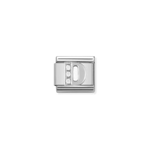 NOMINATION CLASSIC LINK LETTER D WITH CZ IN 925 SILVER