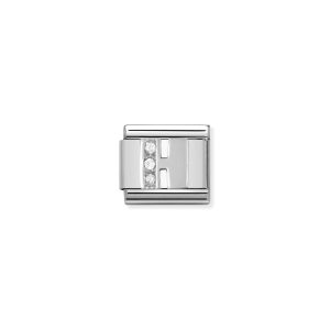 NOMINATION CLASSIC LINK LETTER H WITH CZ IN 925 SILVER