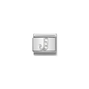 NOMINATION CLASSIC LINK LETTER J WITH CZ IN 925 SILVER