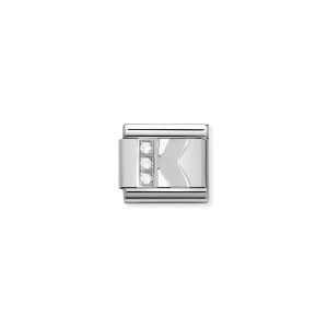 NOMINATION CLASSIC LINK LETTER K WITH CZ IN 925 SILVER
