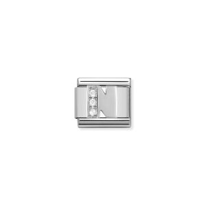 NOMINATION CLASSIC LINK LETTER N WITH CZ IN 925 SILVER