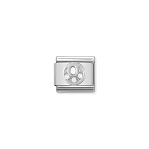 NOMINATION CLASSIC LINK LETTER O IN SILVER AND STONES