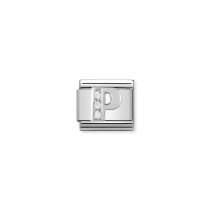 NOMINATION CLASSIC LINK LETTER P WITH CZ IN 925 SILVER