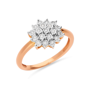 9ct Rose Gold Diamond Cluster Ring
