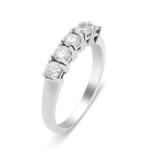 18ct White Gold 5-Stone Half Eternity Diamond Ring