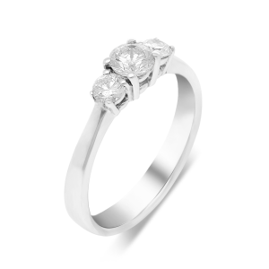 18ct White Gold Classic Trilogy Diamond Ring