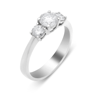 18ct White Gold Diamond Trilogy Ring