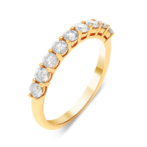 18ct Yellow Gold Half Eternity Diamond Ring