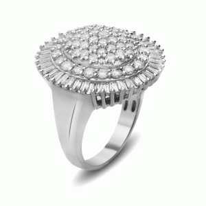 18ct White Gold Multi-Tier Dress Ring