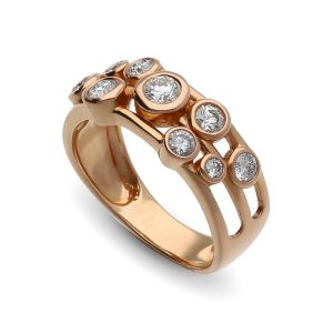 18ct Rose Gold Raindance Inspired Diamond Ring