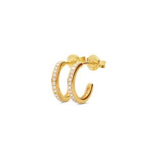 9ct Yellow Gold Diamond Hoop Earrings