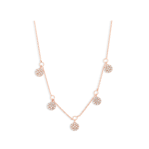 9ct Rose Gold Necklace with Round Charms
