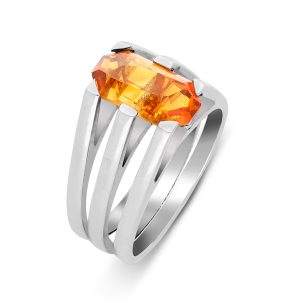 18ct White Gold Fancy Citrine Ring