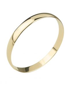 D-Shape Yellow Gold Bangle