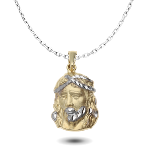 9ct Bicolour Gold Jesus Inspired Pendant