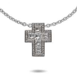 18CT WHITE GOLD DIAMOND CROSS Pendant