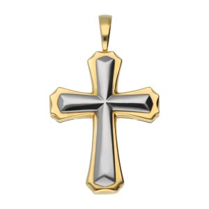 A Two-Tone 18ct gold Statement Cross Pendant