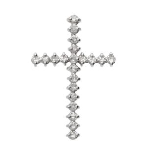 18ct White Gold Diamond Cross Pendant