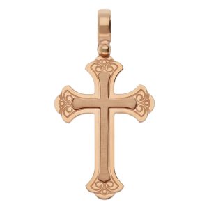 A 9ct Rose Gold Engraved Cross Pendant