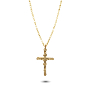 9ct Yellow Gold Traditional Crucifix Cross Pendant
