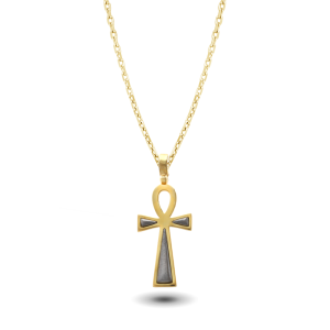 9ct Bicolour Ankh Pendant