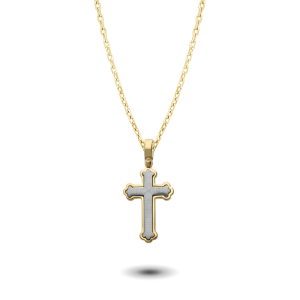 9ct Two-Tone Classic Cross Pendant