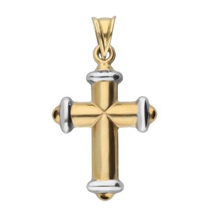 A 9ct Bi-Colour Gold Cross Pendant