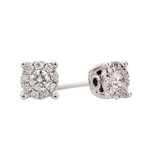 Diamond Earring White Gold Illusion Set
