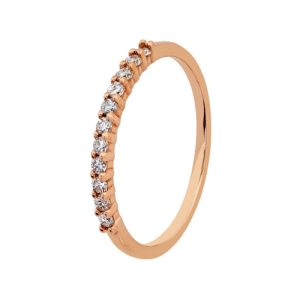 Diamond Half Eternity Ring Rose Gold Claw Set