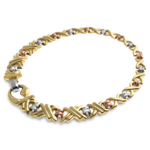 18ct Tri-Colour Fancy Statement Necklace