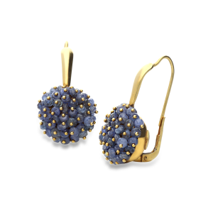 18ct Yellow Gold Blue Sapphire Earrings