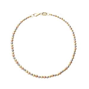 9ct Tri-Colour Faceted Bracelet