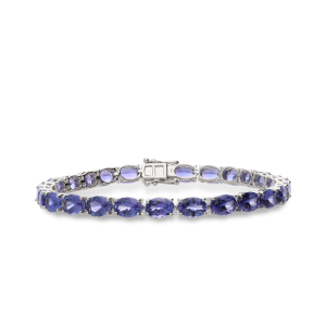 9ct White Gold Oval Tanzanite Bracelet