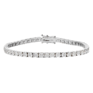 18ct White Gold Classic 7ct Diamond Tennis Bracelet