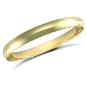 D-Shape Yellow Gold Bangle
